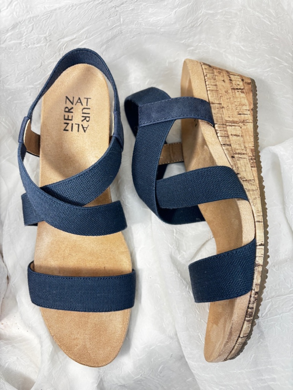 Navy Morocco-N Wedge Sandals by Naturalizer -9.5m-